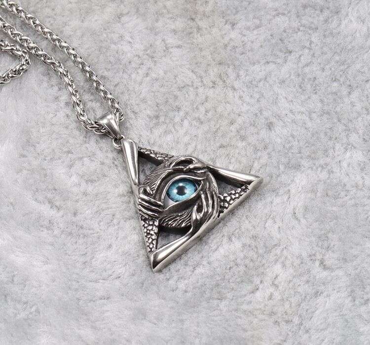 Trendy Brand 'Hand Of God' Necklace, Vintage European And American Titanium Steel Pendant, Trendy Men's Chain, Barber Hip-Hop Style