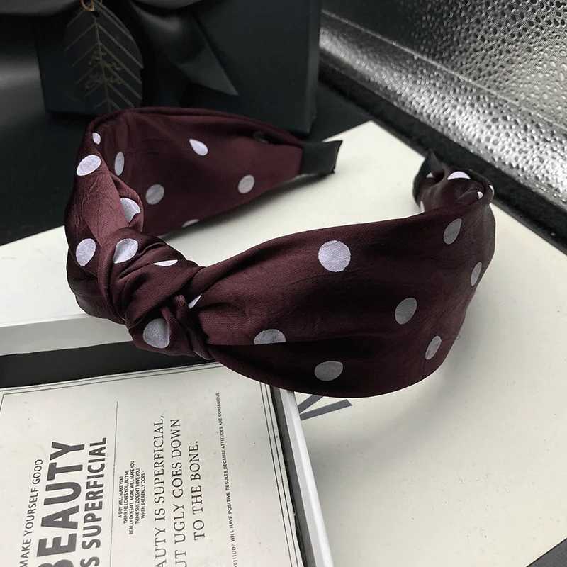 Light luxury headband with satin polka dot hair clip womens fashionable adult headpiece wide edge pressed hair H260319