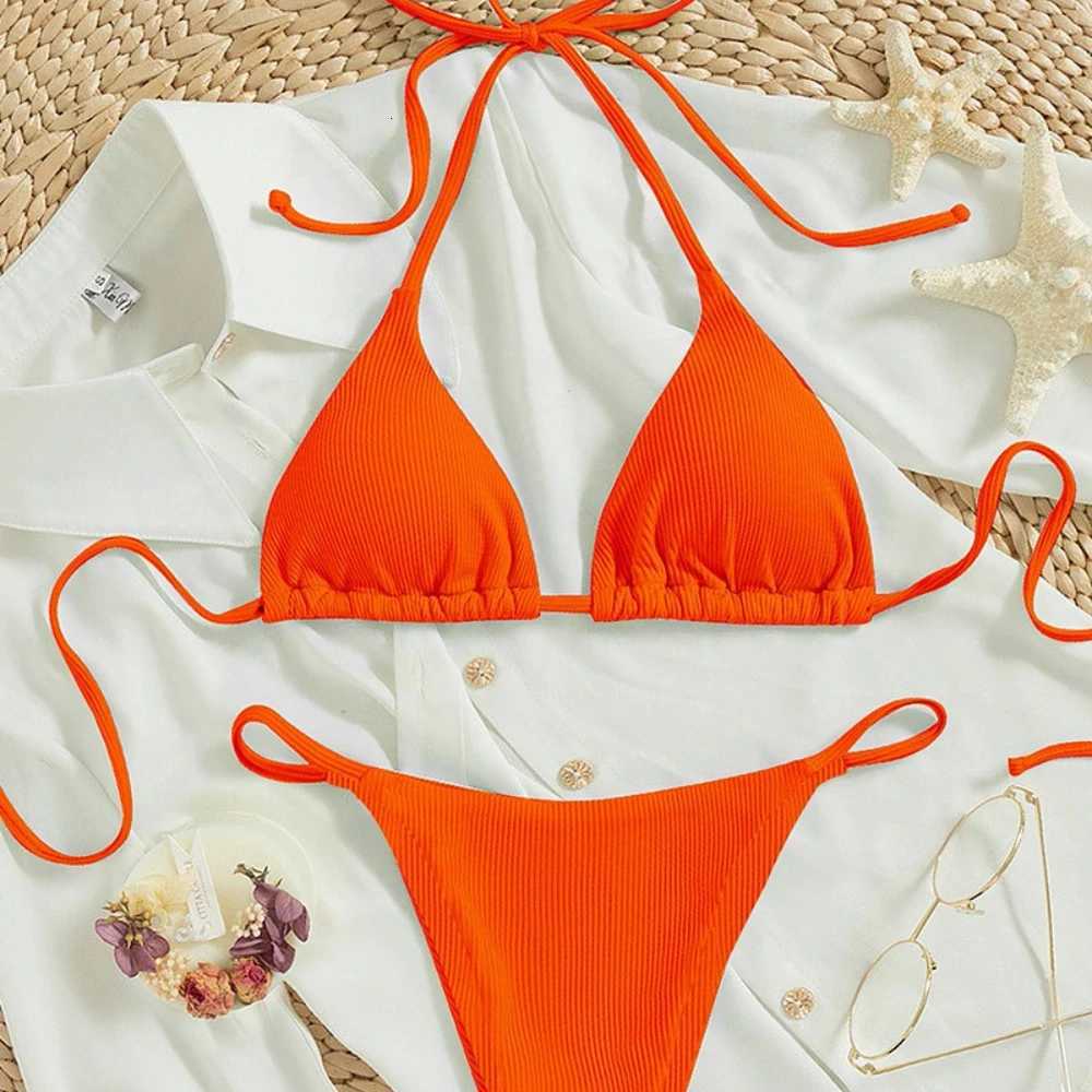 Customized womens new lace-up bikini swimsuit European and American sexy beach hot spring swimsuitT260318