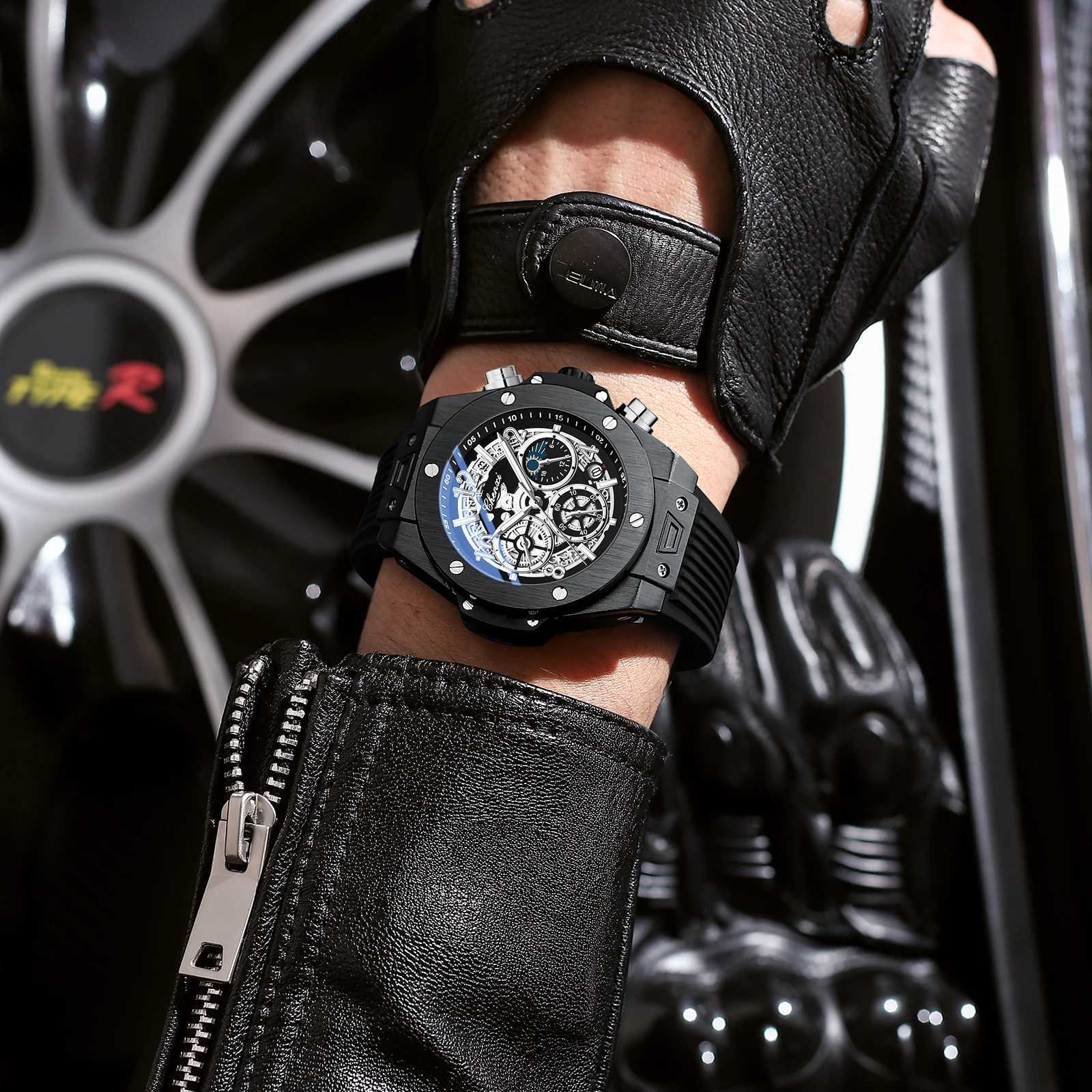 Chenxi Fashion Silicone Sports Military Watch Men Multifunctional Waterproof Luminous Quartz Starry Lunar Phases Watches for Men W260319 - view 4