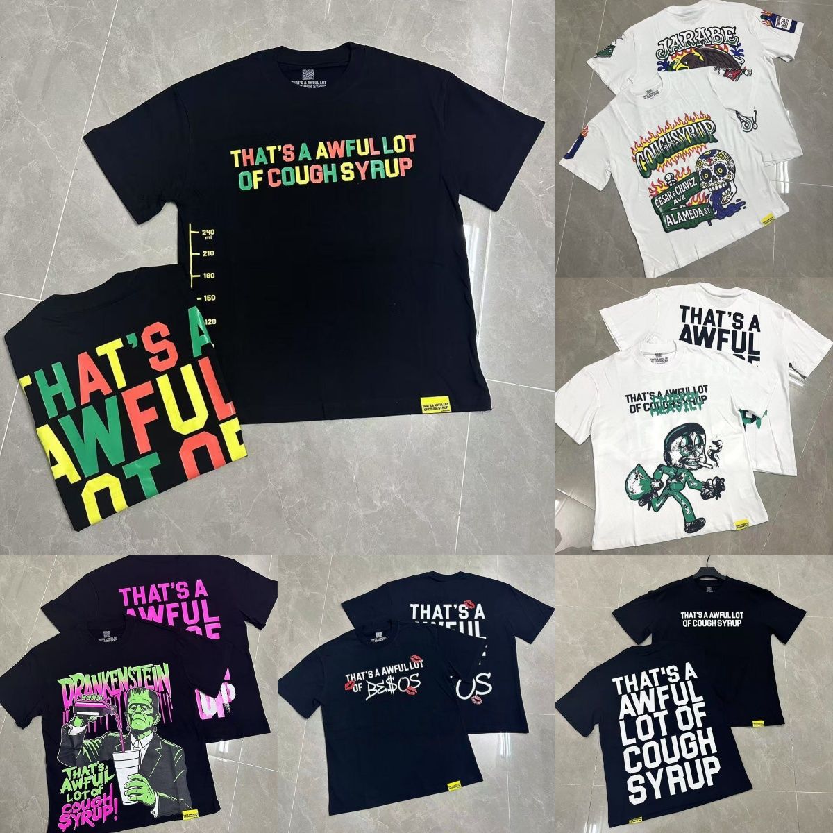 thats a awful lotta cought sryup shirt Fashion Designer MensT shirts Printed Graphic T-shirt Cotton Casual Tees Short Sleeve Hip Hop Streetwear cough syrup shirt