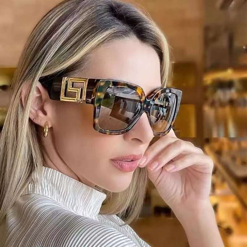 European and American Large Frame Hollow 2022 New Trendy Personality Square Catwalk Sunglasses Couple Ins Glasses