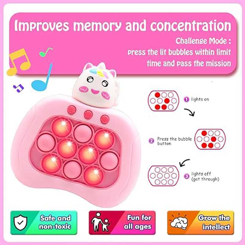 Upgraded Electronic Pop Push Quick Push Game Console with LED Display Screen Suitable for Adult and Child Fidget Toys Christmas Y260319