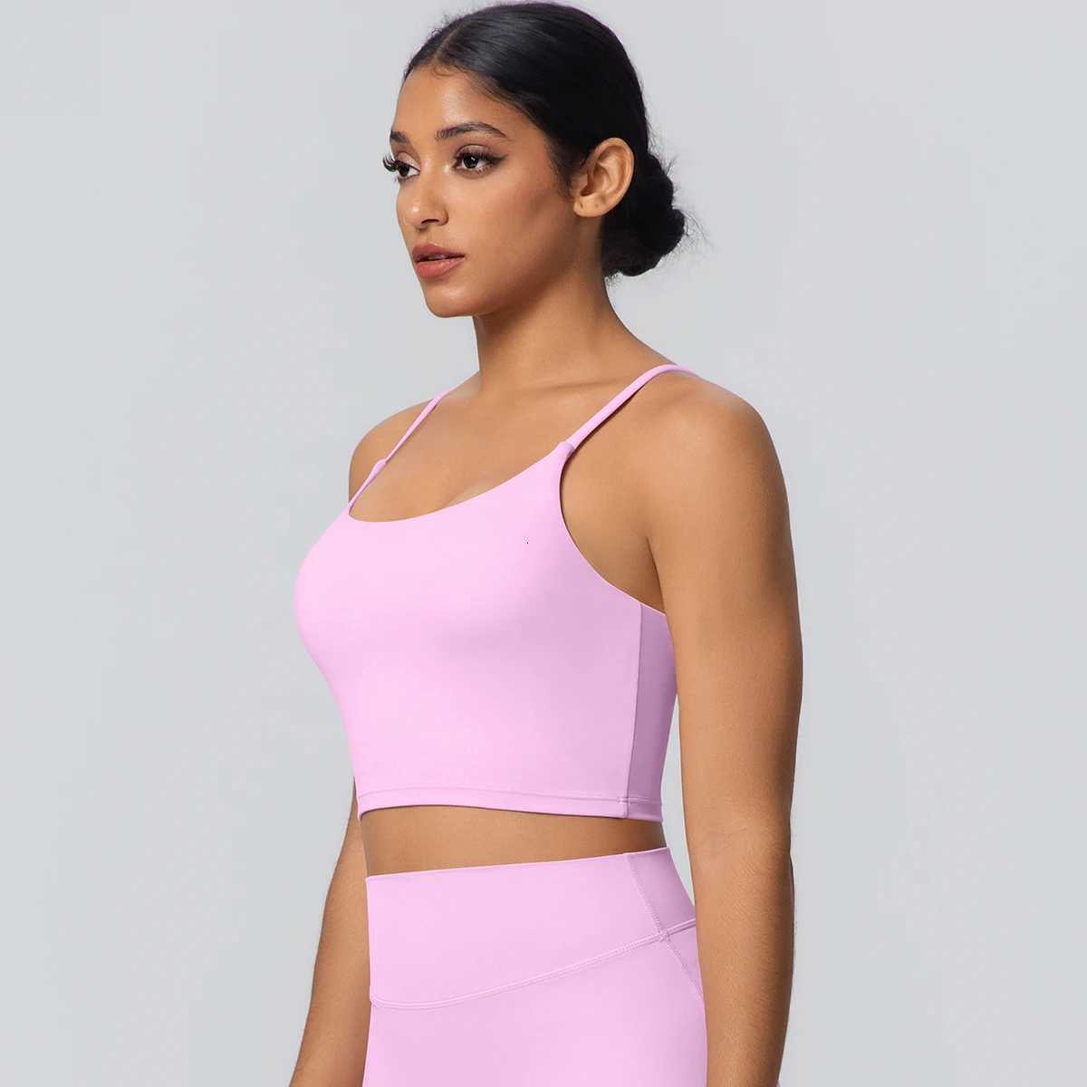 1PC Woman Yoga Vest Solid Color Yoga Underwear with Chest Pad Sexy Beautiful Back Strap Bra Shockproof Workout Top Gym Yoga Bra Z20260319
