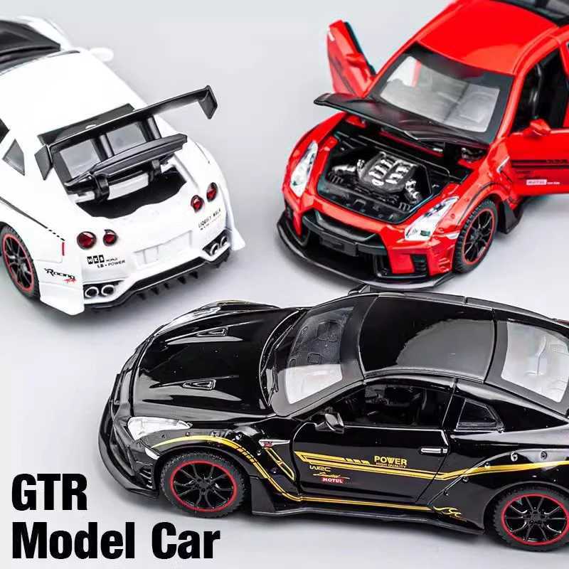 1/32 Nissan GTR R35 Alloy Racing Car Diecast Model Sound Light Pull Back Toy Collection Of Hobby Decorative Fine Ornaments Y260319
