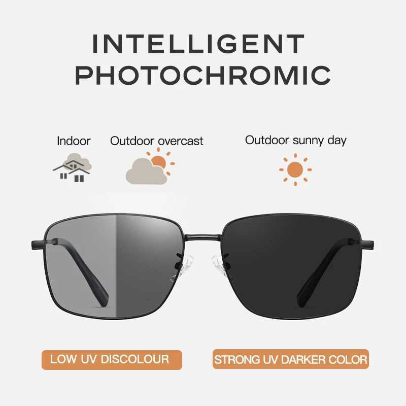 CAPONI Alloy Sunglasses For Men Polarized Photochromic Outdoor Driving Eyewear UV400 Anti-Glare Classic Mens Sun Glasses BS8086 H260319 - view 5