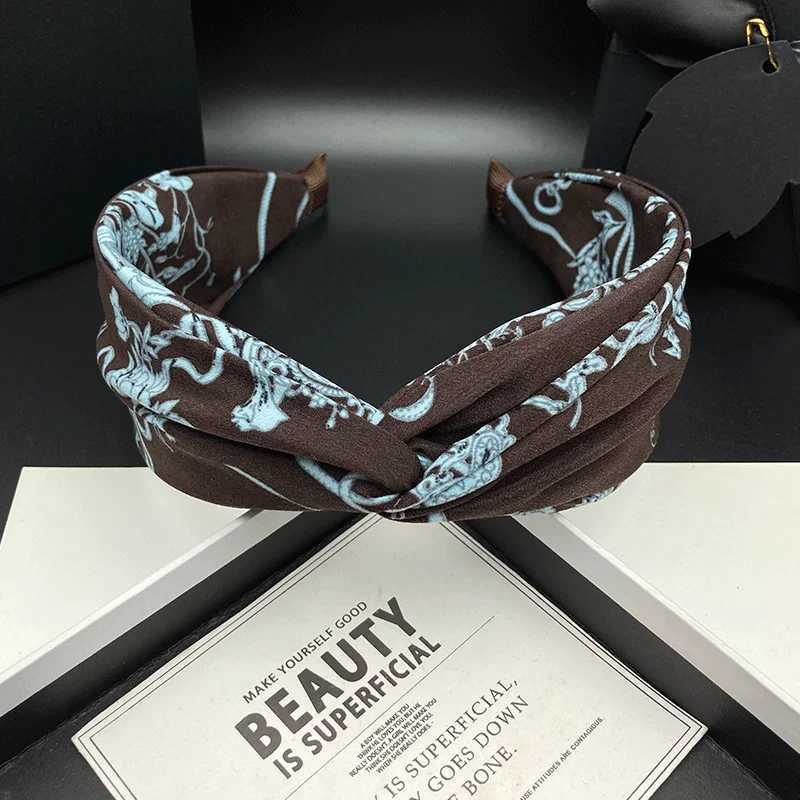 European and American style fashionable printed hair clip adult versatile wide edge compression hair wash headband H260319