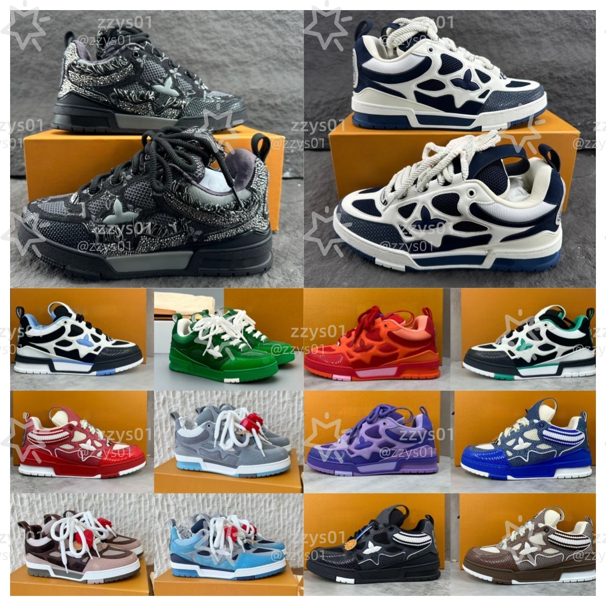 2026 top man designer shoe high quality casual platform trainers leather sneakers lace-up overlays sneaker skate shoes size 35-46 with box 01