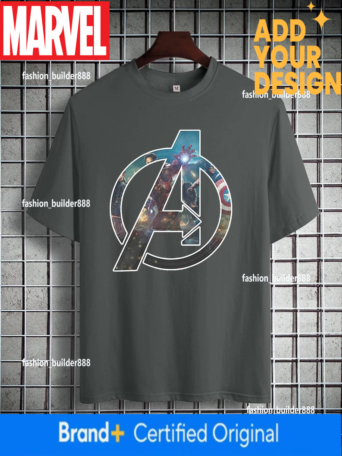 Marvel Tshirt Disney Graphic - Soft Cotton Blend Round Neck Short Sleeve Printed Letter Pattern Casual Summer Top for Men