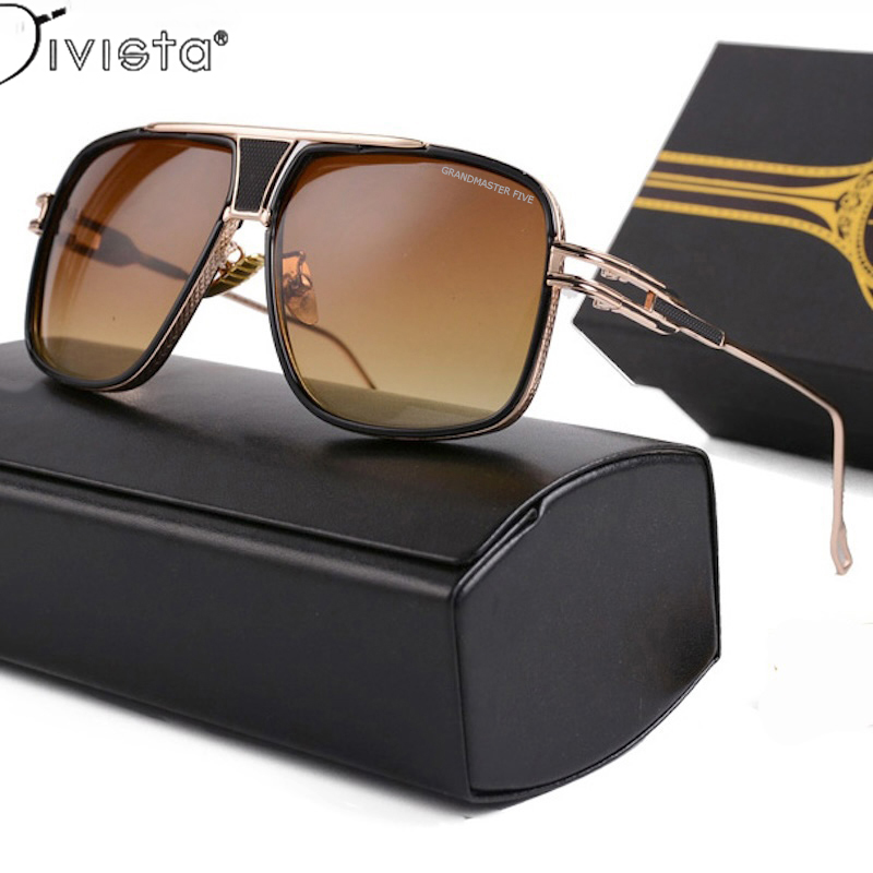 Grandmaster Five Brand Designer Sunglasses New Style Men Sun Glasses Driving Square Classic Glamour Pilot Oversized Trendy Large Street IVSTA Fashion 