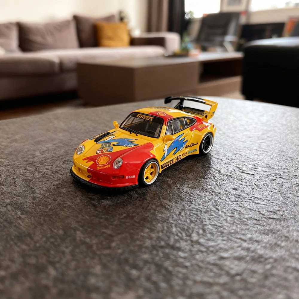 164 Diecast Sports Car Model RWB 993 Limited Edition High-Detail White Mini Vehicle Collectible Display Gift Toy Y260319