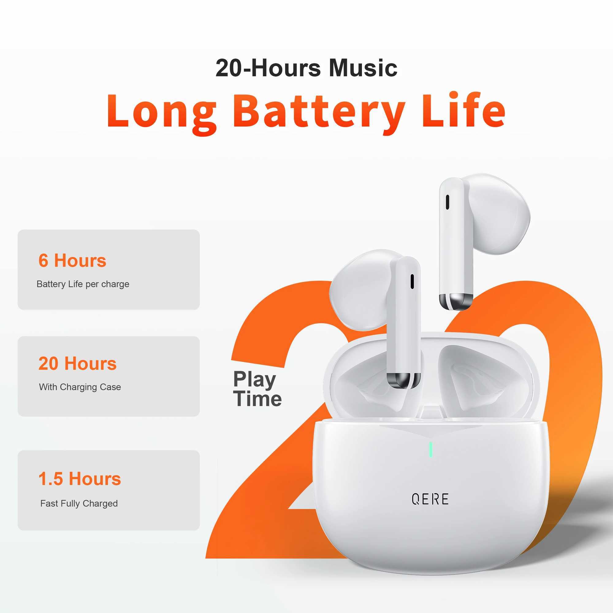 Wireless Earphones QERE E28 NEW TWS Bluetooth 53 HD Microphone HIFI Headphone 13mm Driver Low Latency gaming waterproof Earbud D260319