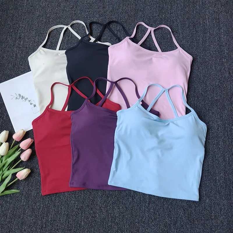 Womens Cross Back Push-Up Yoga Sports Bra Comfortable Gym Tank Top Workout Fitness Vest Naked Feeling Gym Bra Fitness Wear Z20260319