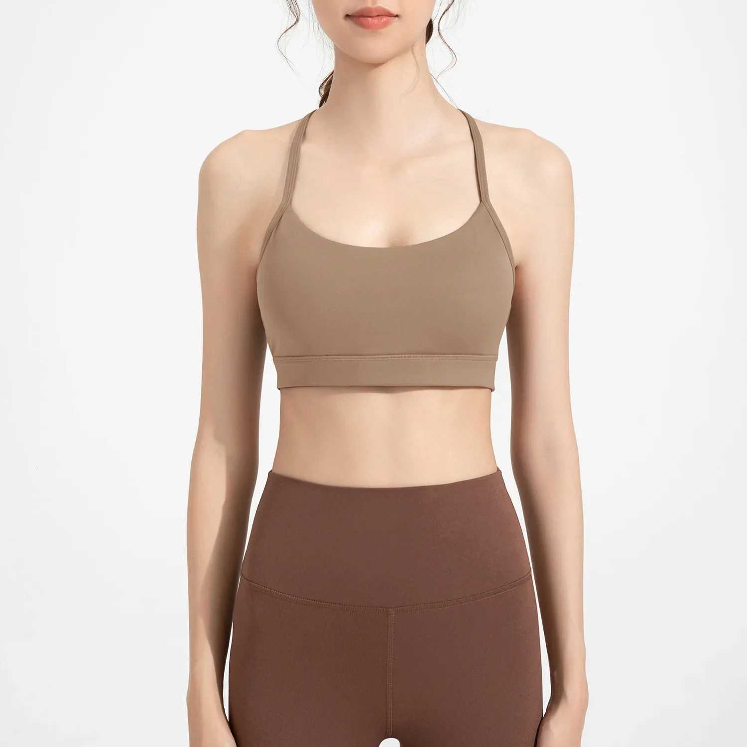 Solid Color Gym Yoga Underwear Women Y shape Fitness sport Bra high strength Tight Top Comprehensive Training With Chest Pad Z20260319