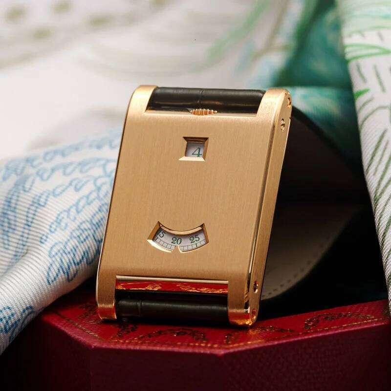 Square genuine men's retro 2025 new style light luxury gift high quality trend fashion gold simple quartz watch 26W0319