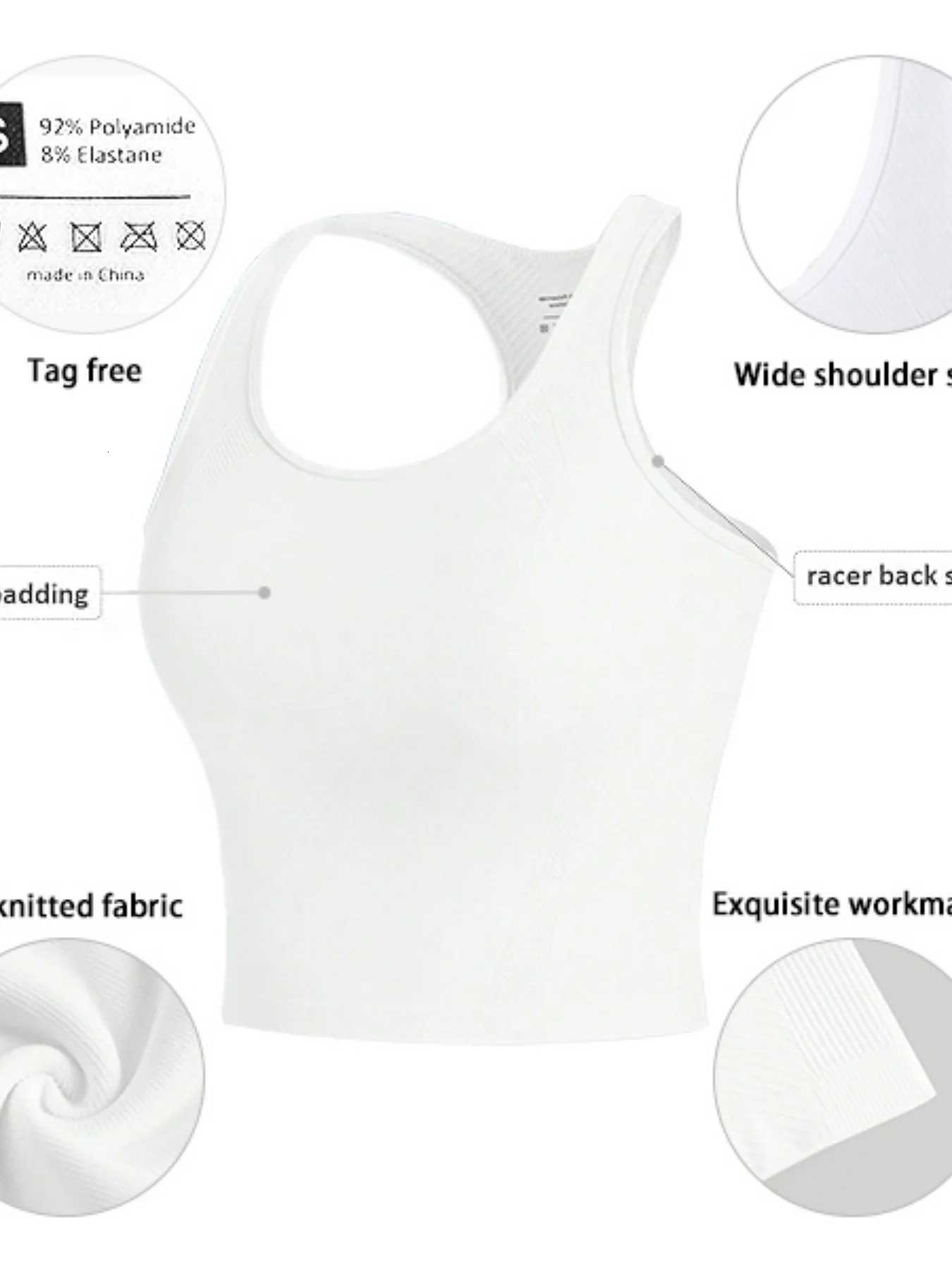 Sleeveless racing back sports cut topwomens running fitness spandex fitness vestgym sports top Z20260319
