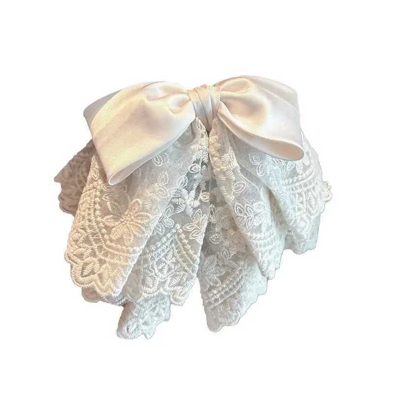 1pc French Romantic Lace Bow Ponytail Clip Stylish Style Small Grip Clip Hairpin Hair Accessories Headwear H260319