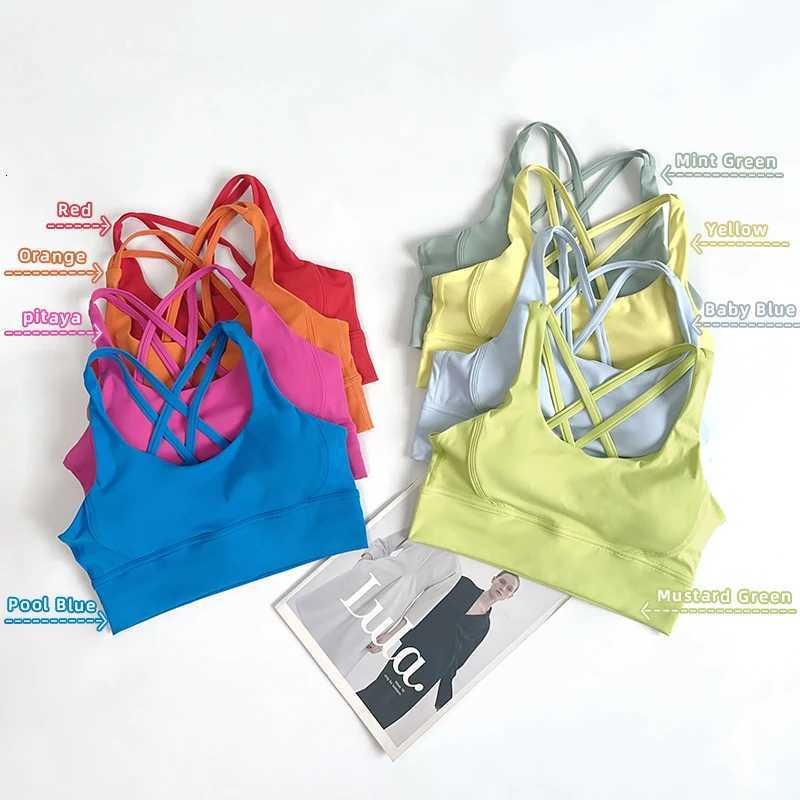 Solid Color Women Fitness Yoga Bras Race Back Sports Bras Nylon Top Women Bra Sexy Breathable Underwear For Women Gym Z20260319