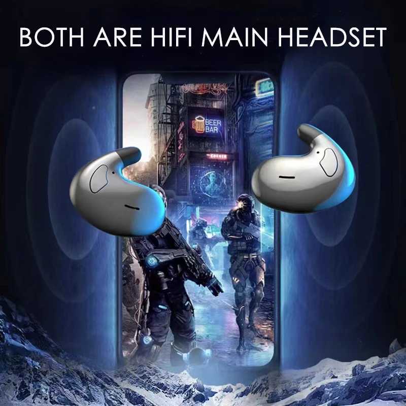 SK Ultra-thin Sleep Headphones 53 Wireless Bluetooth Headset Invisible Earbuds Hidden In Ear Button Sports Earphones Waterproof D260319