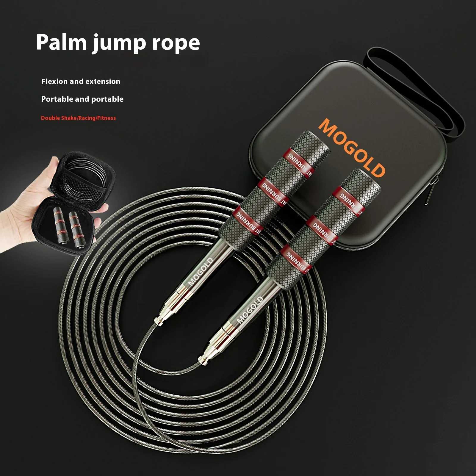 MOGOLD Telescopic Jump Rope High-Speed Bearings PVC Steel Cable Light Case Fitness Must-Have M260319