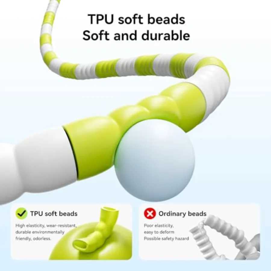 Adjustable Beaded Jump Rope with Double Bearing for at Home School Gym Tang-Free Flexible and Durable Jumping Rope for Fitness M260319