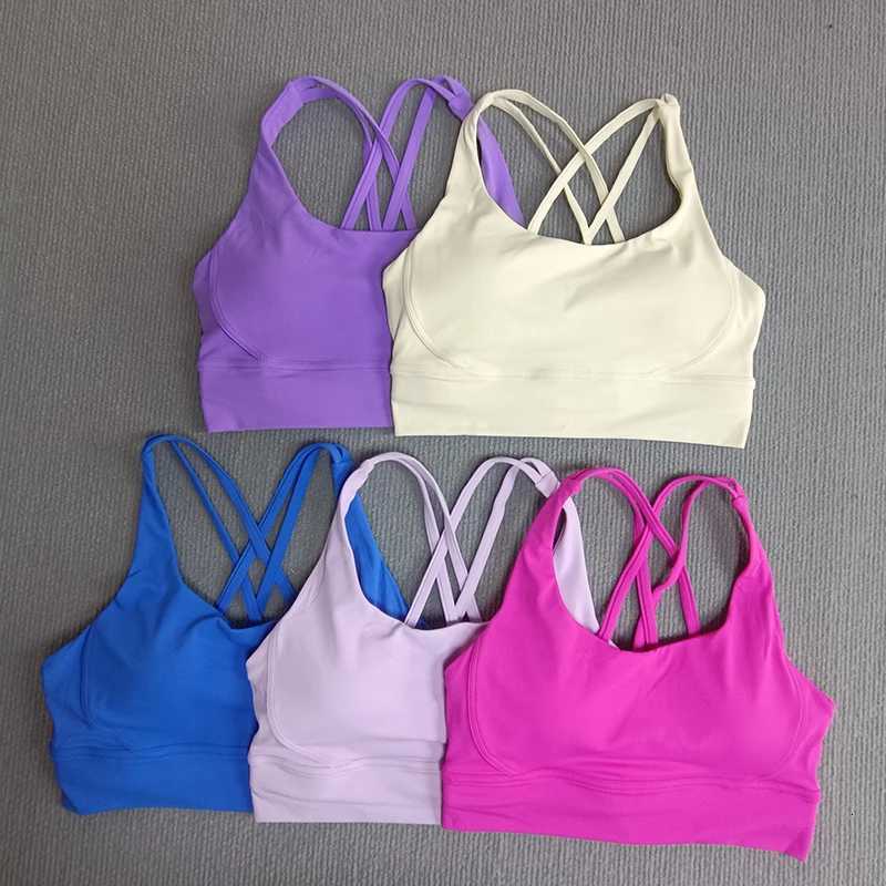 Yoga sports bra Solid color womens Bras Soft cross back sports bra fitness exercise tight fitting training jogging sports bras Z20260319