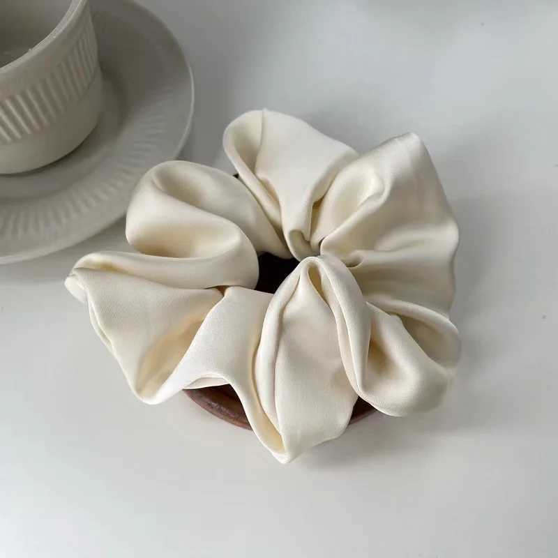 Elegant Silk Elastics Hair Band Solid Color Scrunchies for Women Girl Ponytail Holder Hair Rope Korean Hairband Hair Accessoires H260319
