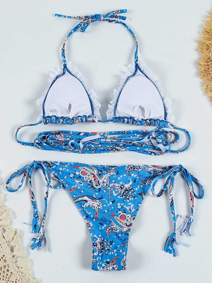 Bandage Bikini Push Up Sexy Bikinis Print Thong Brazilian Women Swimwear Micro Female Swimsuit Two Piece Swimming Suits BiquiniT260318