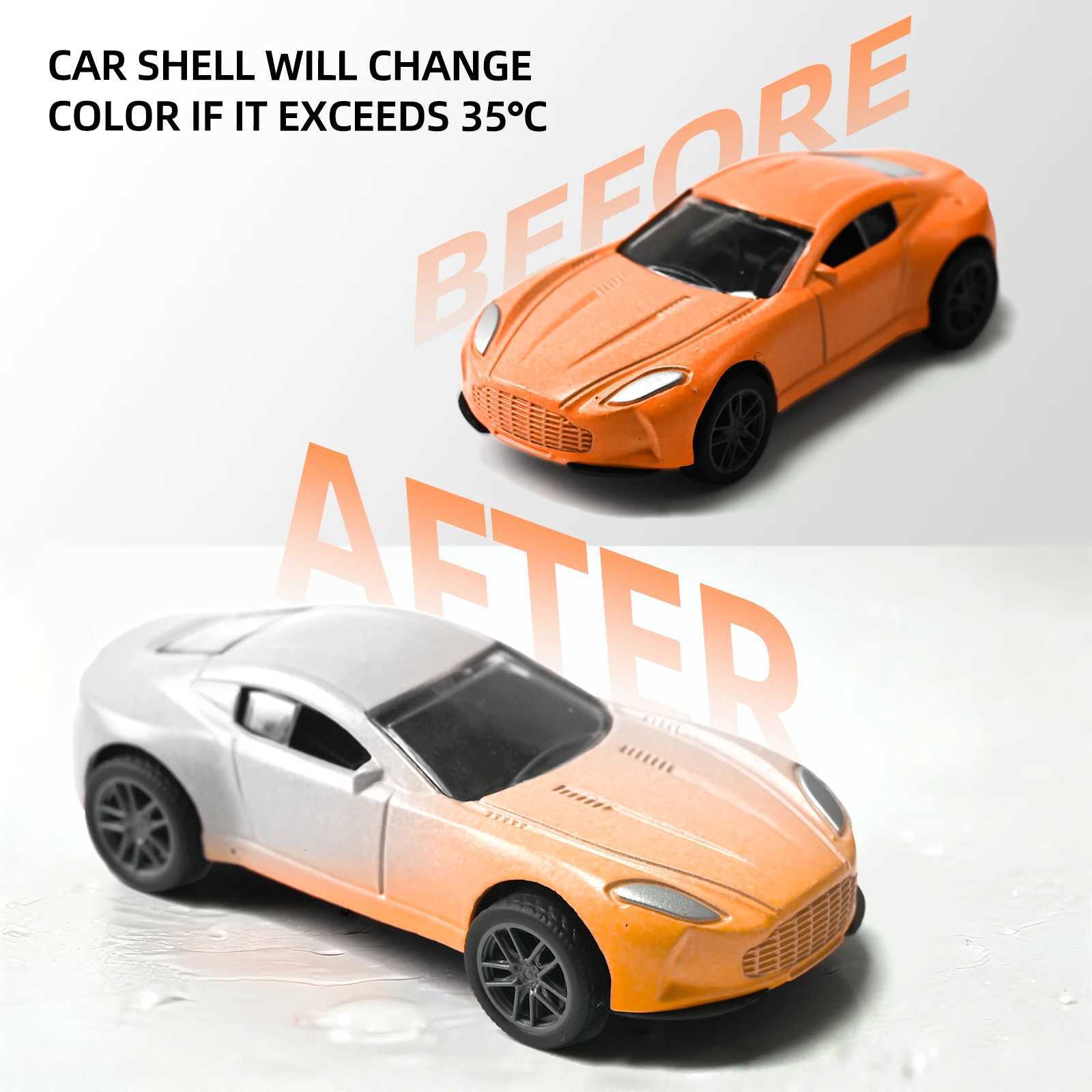 Mini Magic Water Temp Color Change Alloy Car 164 Pull Back Racing Model with Durable Crash-Proof Slide for Boys Kids Gifts Y260319