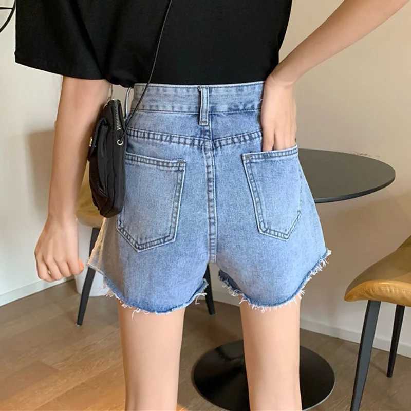 2026 Summer Hot Sale Female Korean Casual Jeans Lady Classic High Waist Denim Shorts Girls Fashion Ripped Short Pants M260319