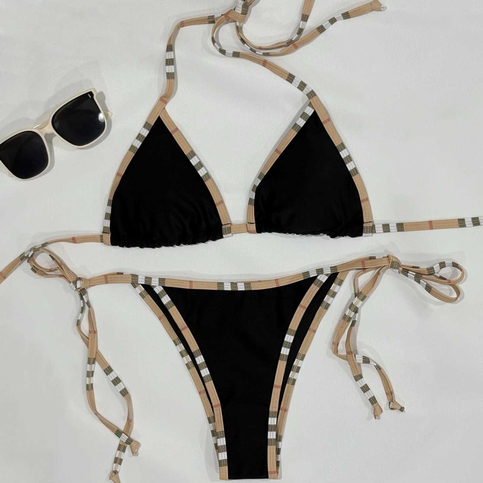 Stripe Halter Bikini Women Swimwear Female Swimsuit Two Pieces Bikini Set Sexy Bathing Suit Swim Beach WearT260318