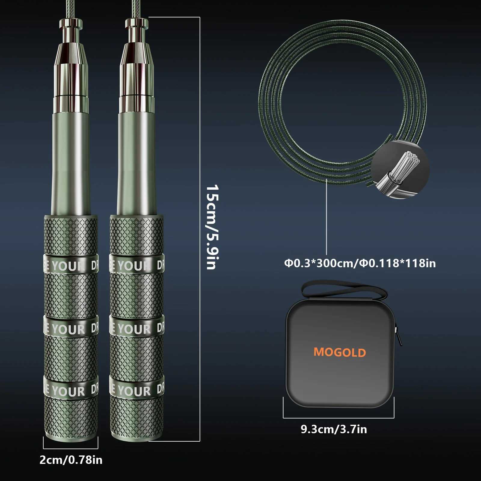 MOGOLD Telescopic Jump Rope High-Speed Bearings PVC Steel Cable Light Case Fitness Must-Have M260319