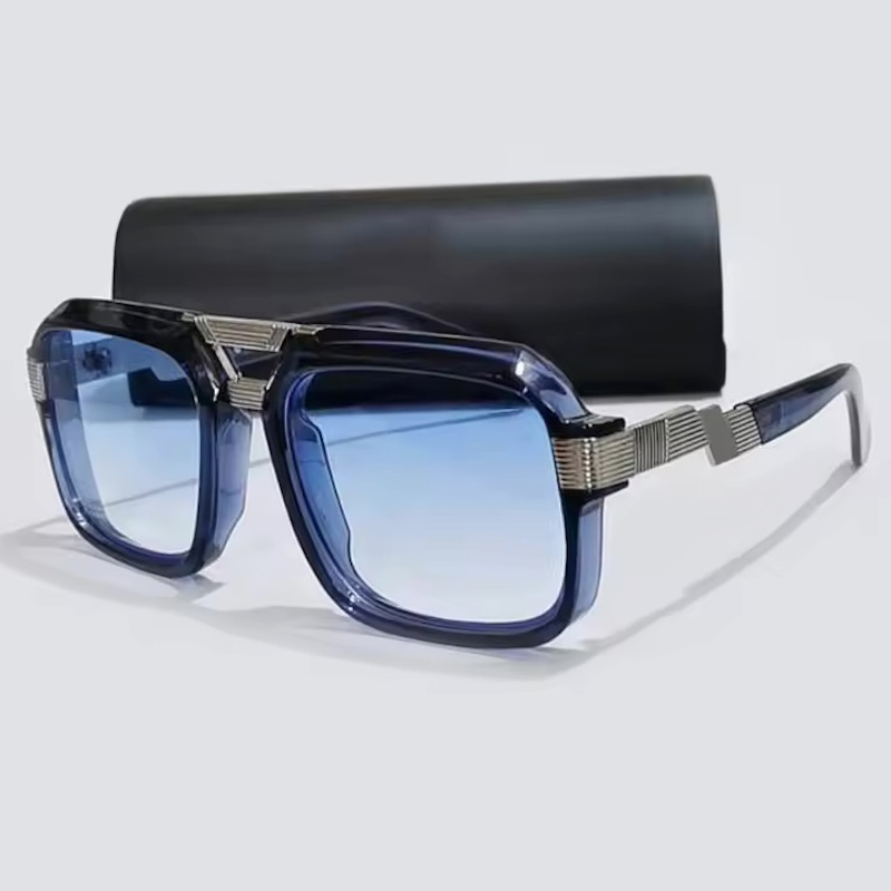 Luxury Original MOD669 Sunglasses Men Brand Black Square Shades UV400 Gradient Sun Glasses Cool One Piece Designer Steampunk Oversized IVSTA Fashion A