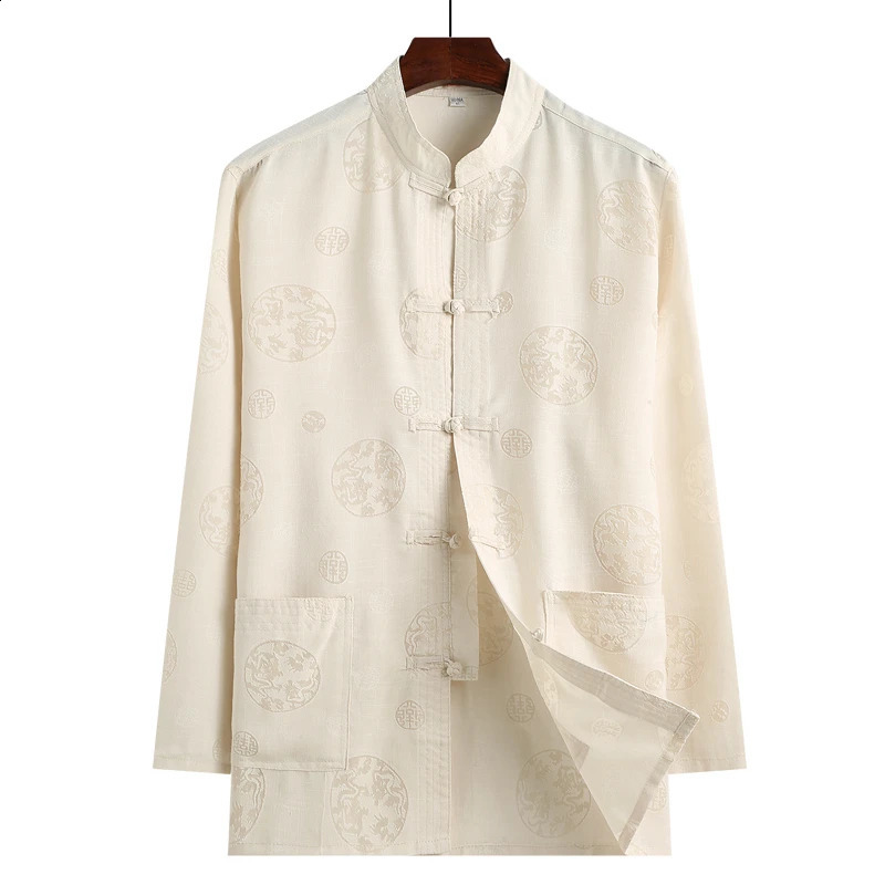 High Quality 4XL Chinese Traditional Mens Cotton Linen Mandarin Collar Tang Suit Clothing Arrival Male Kung Fu Jacket Coat 260318