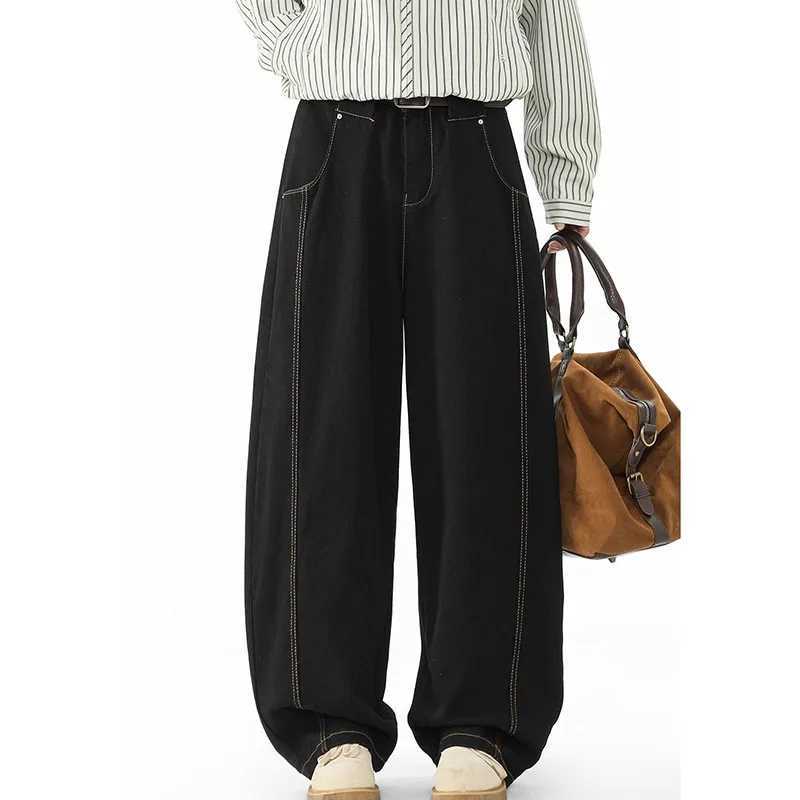 Japanese Korean Casual Black Straight Leg Jeans MenS Spring Autumn Jeans High Street Loose Pants Wide Leg Pants M260319