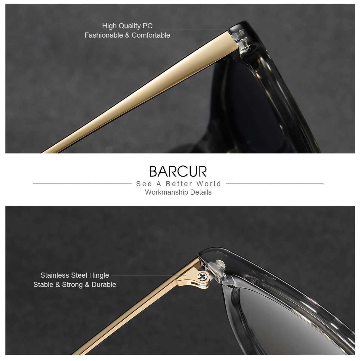 BARCUR Classic Polarized Sunglasses For Both Men Women Essential For Outdoor Driving Business Leisure Sunglasses H260319 - view 4