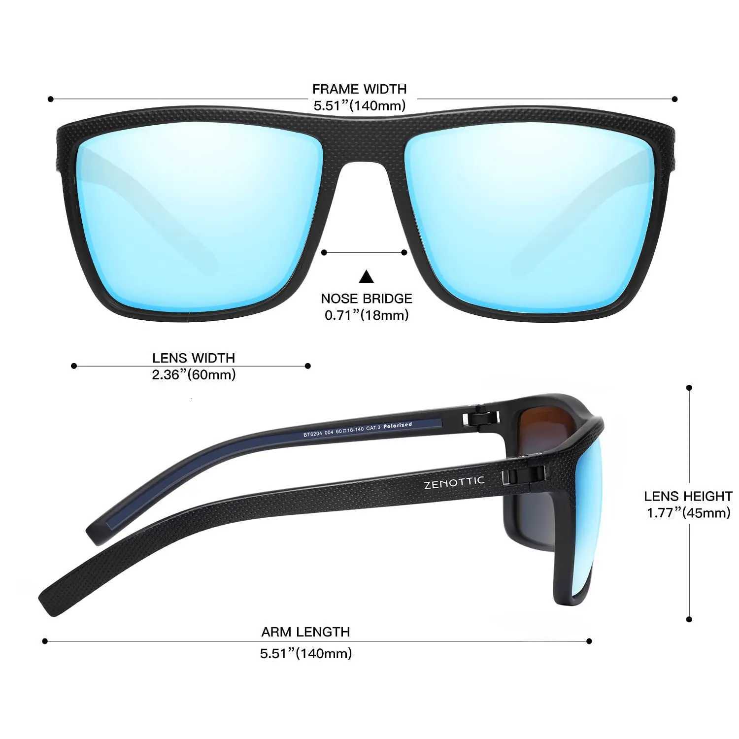 ZENOTTIC Polarized Sunglasses for Men Shades Lightweight TR90 Frame UV400 Protection Square Outdoor Trave Driving Sun Glasses H260319 - view 4