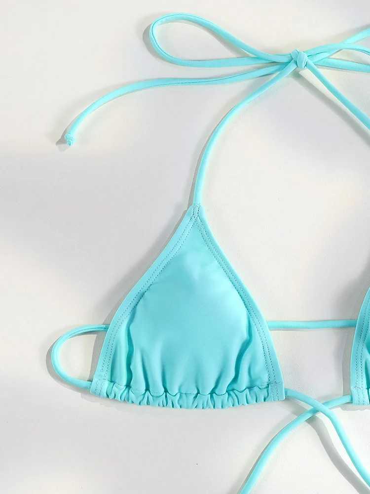 Sexy Triangle Mini Bikini Sets Micro Thongs Swimsuit Women Bathing Suit Biquini Bandage Beachwear Print Swimwear Thong BikiniT260318