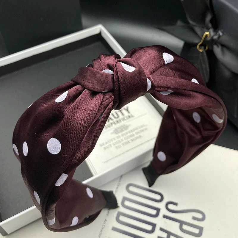 Light luxury headband with satin polka dot hair clip womens fashionable adult headpiece wide edge pressed hair H260319