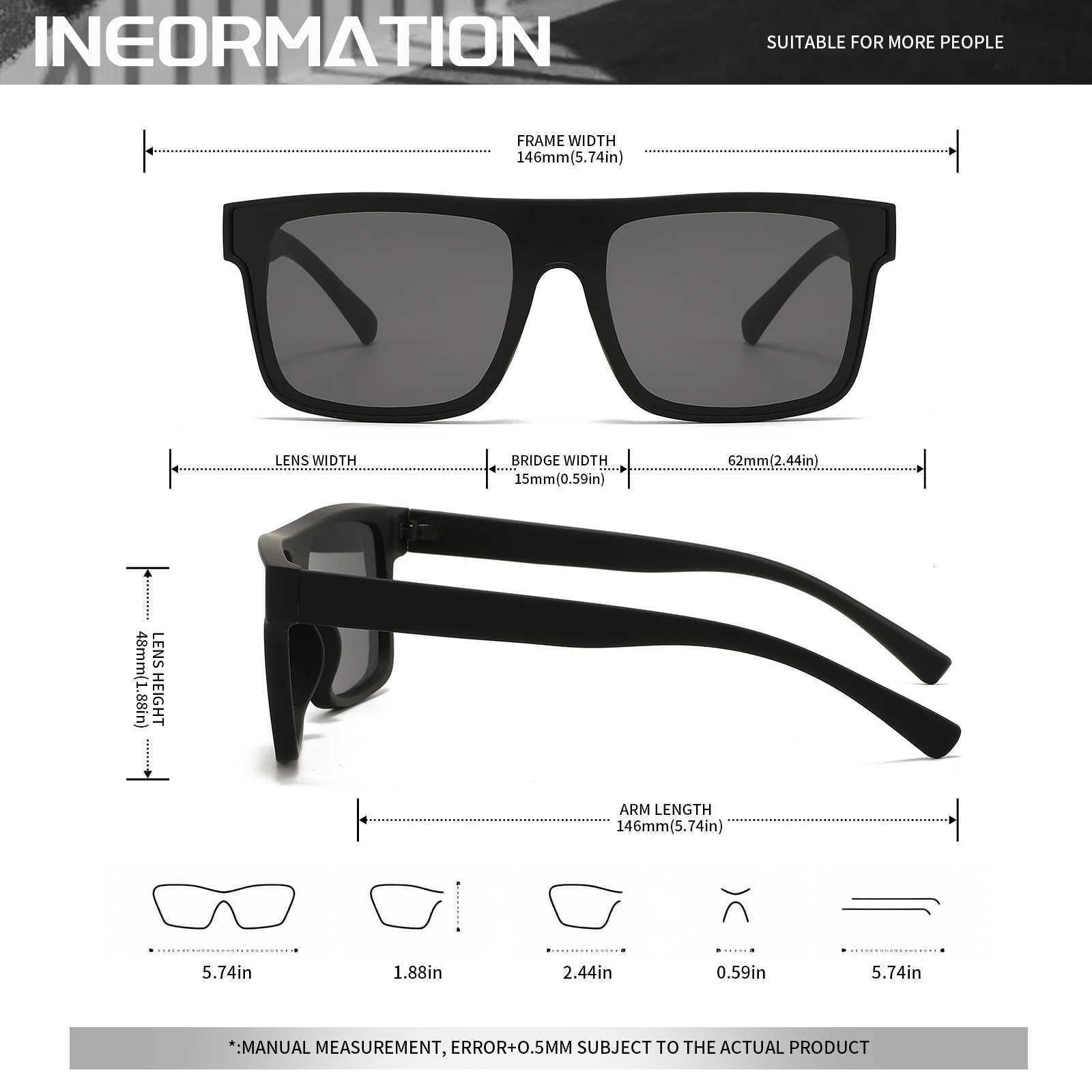 4PCS Classic Square Fashion Sports Sunglasses - Patterned Temples Unisex for Cycling Hiking Travel - Perfect Gift H260319 - view 7