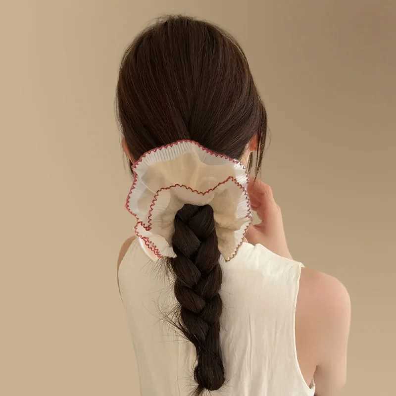 2025 Elegant Cute Lace Scrunchies Women Girl Elastic Hair Rubber Band Accessories Tie Hair Ring Rope Headdress Headwear Ornament H260319