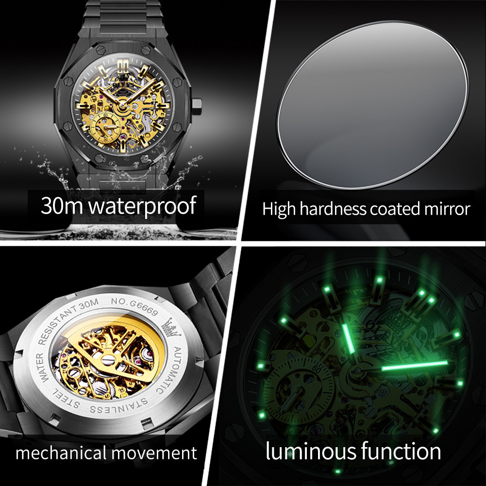 Watch Manufacturer One Piece Dropshipping Brand New Luminous Waterproof Fully Automatic Mechanical Men's Watch Watches Men Designer Fashion Trend