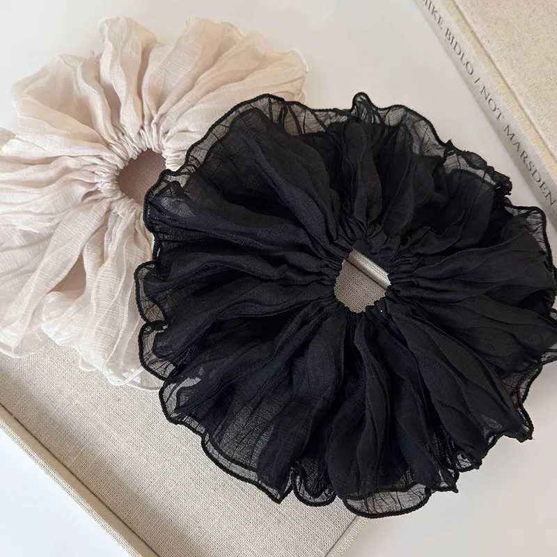 French Elegance Crinkle Large Intestine Hair Circle New Korean Simple Extra Large Rubber Band Head Flower Hair Accessories H260319