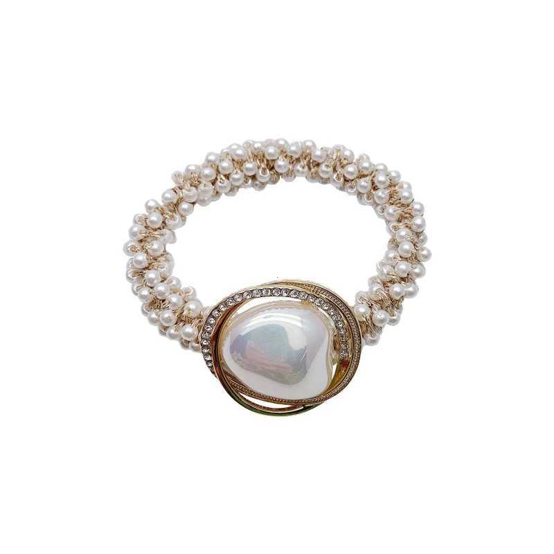 Exquisite Lady Pearl Hair Ties Elegant Women Scrunchies Rubber Band Fashion Elastic Ponytail Holders Hairband Jewelry Hair Clip H260319