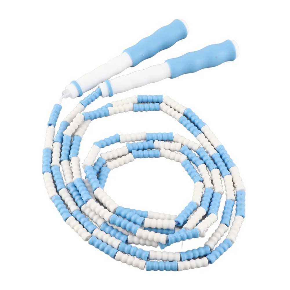 Rope Skipping PP Plastic Segmented Jumping Rope Soft Beaded Anti-Slip Handle Beaded Jump Rope Adjustable Jump Rope Keeping Fit M260319