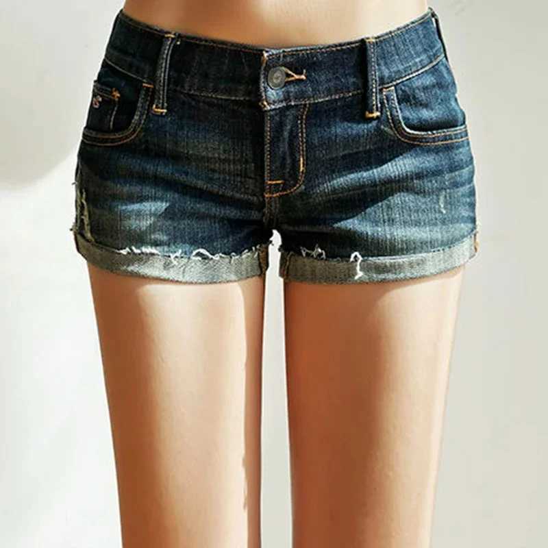 Woman Y2k Low Waist Streetwear Trashy Jeans Female Harajuku Sexy Mini Pants Girls Vintage Clothes Deep Blue Denim Stacked Shorts M260319