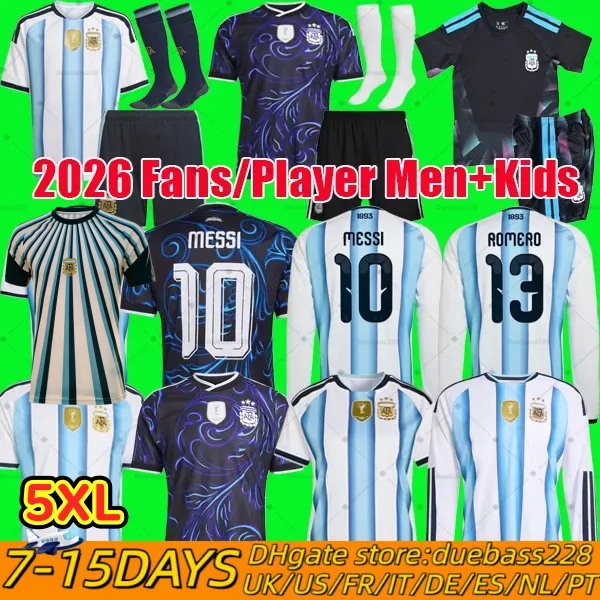 2026 ArgenTiNa soccer Jerseys MESSIS GARNACHO DE PAUL National Team MARTINEZ Fans Player versio Maradona Football Shirts 2026 2027 FERNANDEZ Women men kids 5XL