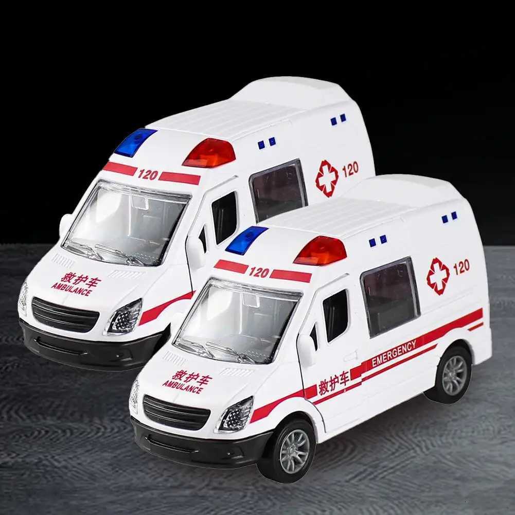 Childrens Inertia Pull Back Car Toy Simulation Ambulance Model Car Toys Collection Gifts Toys for Boys Birthdays Gifts Y260319