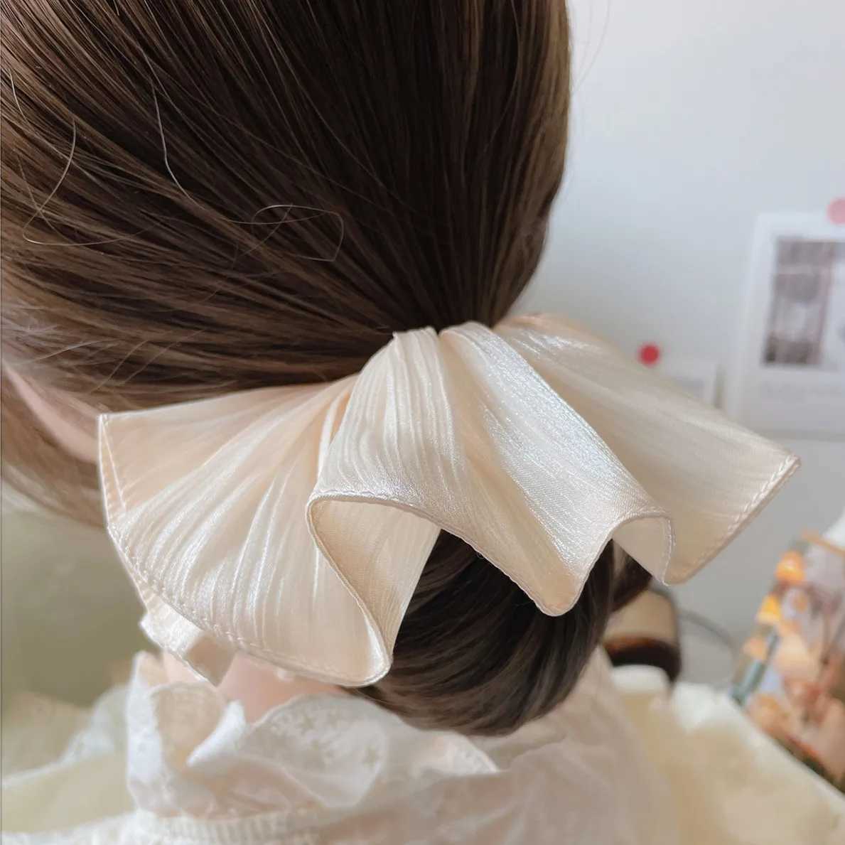 2025 Cute Chiffon Flower Scrunchies Women Girl Ball Elastic Hair Band Accessories Tie Hair Ring Rope Headdress Headwear Ornament H260319