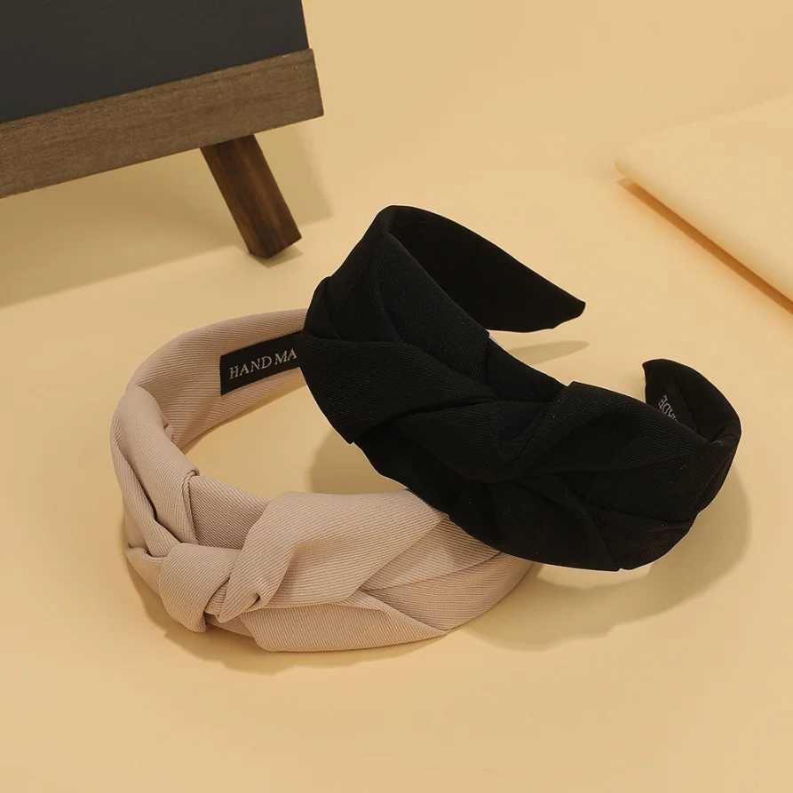 New Knotted Headbands for Women Headdress Girls Vintage Hair Bands Cloth Wide Hairband Soft Hair Hoop Hair Accessories Headwear H260319